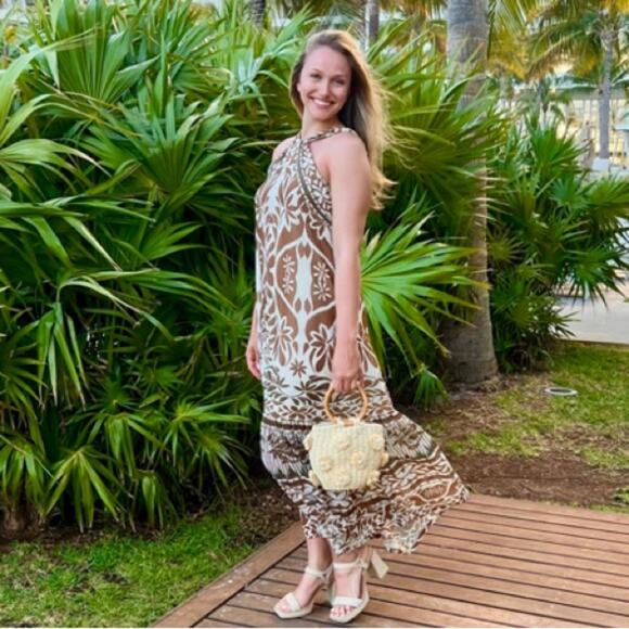 Vineet Bahl Printed Halter Dress - Picture 2 of 10